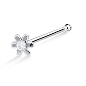 Floral Silver Bone Nose Stud NSKD-728